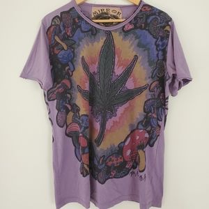 Mirror Psychedelic weed and shrooms tee